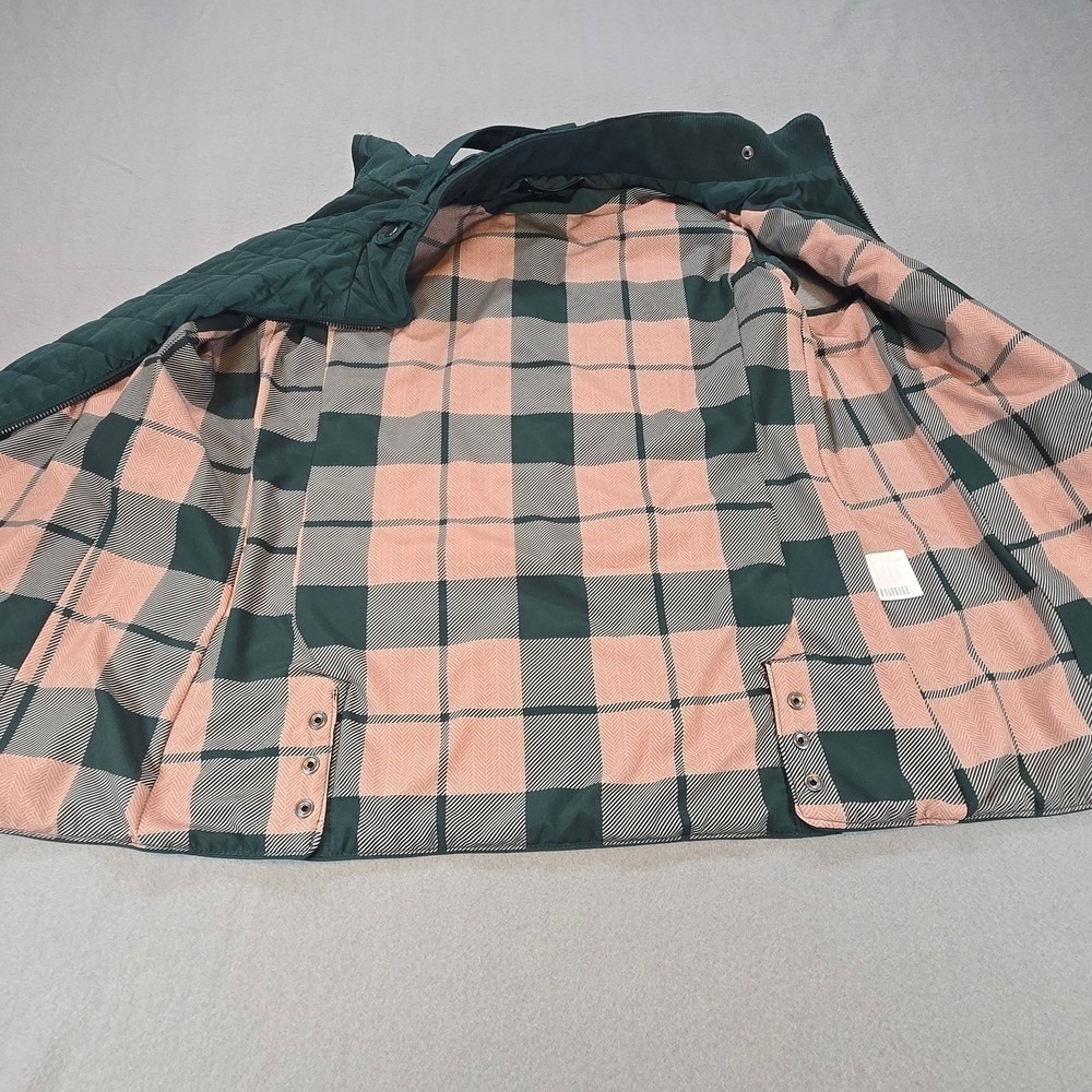 41 Hawthorn Quilted Vest Womens Large Green Diamond Puffer Plaid Lined Mock Neck - Picture 4 of 7